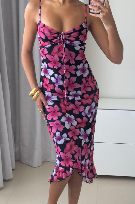 Pink Floral Italian Dress