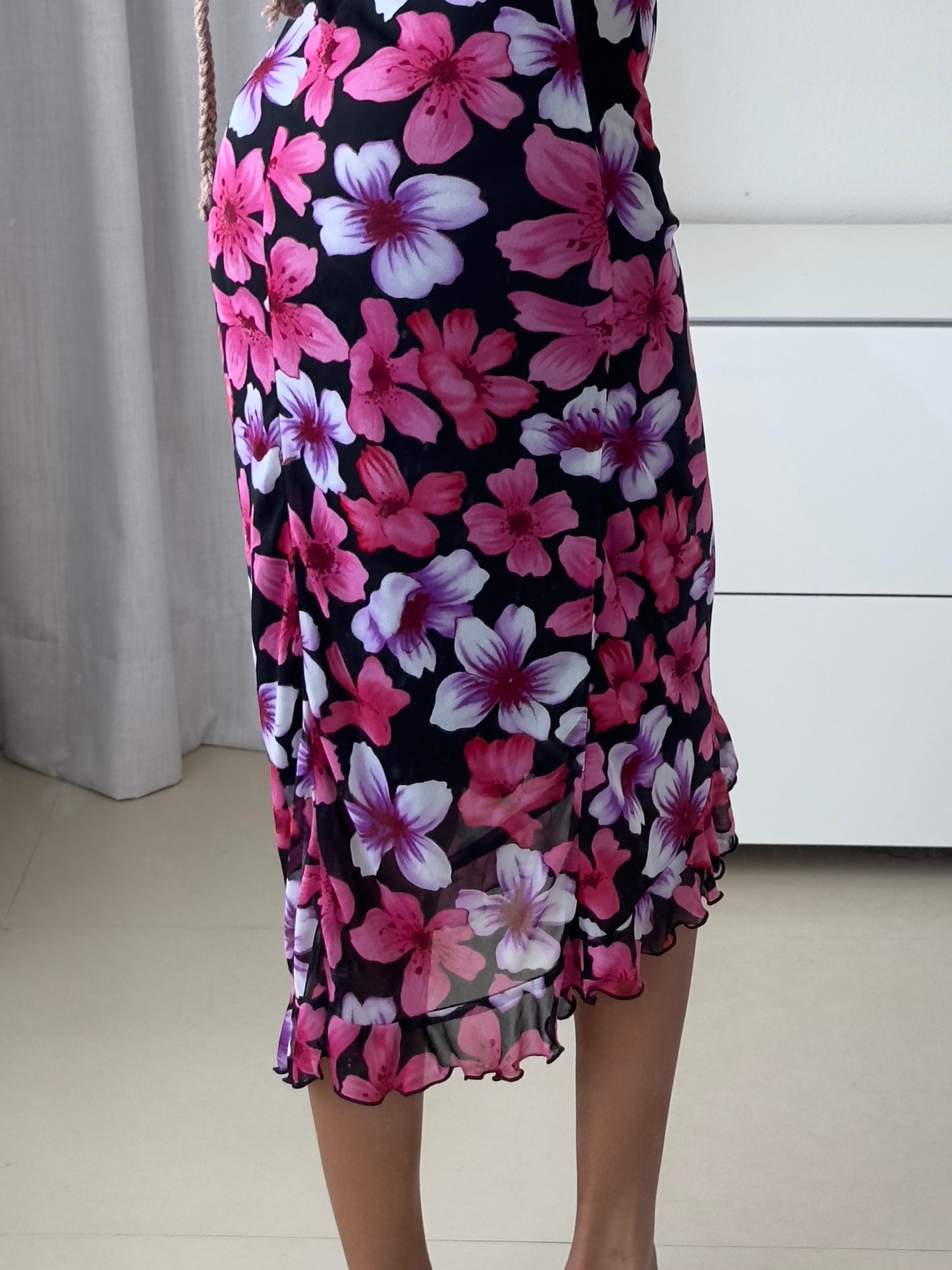 Pink Floral Italian Dress