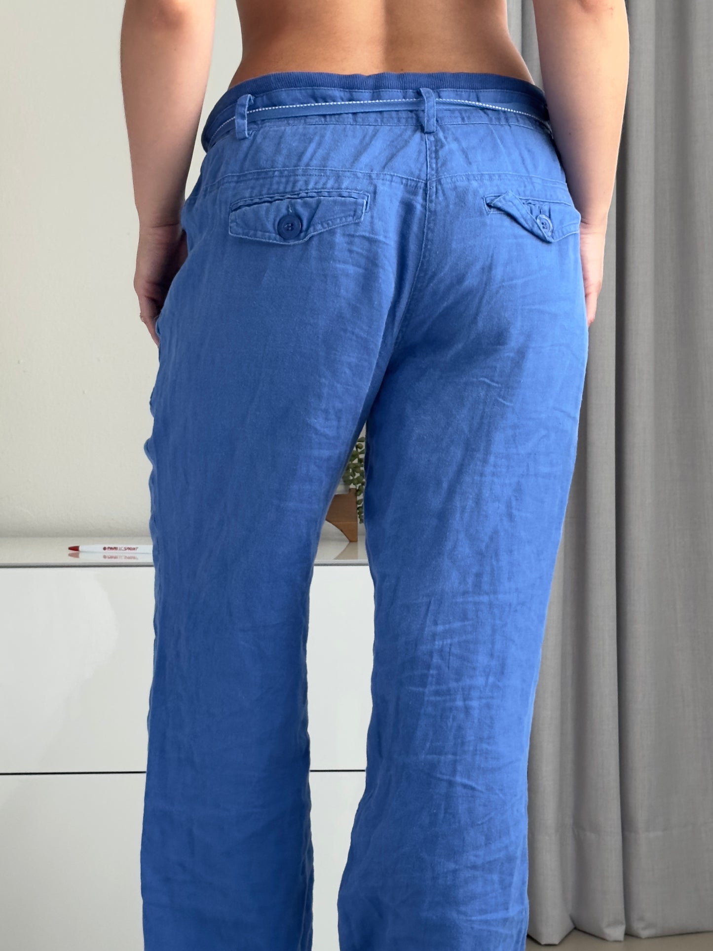 Royal Blue Linen Pants