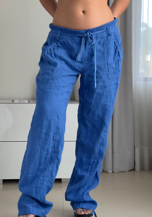 Royal Blue Linen Pants