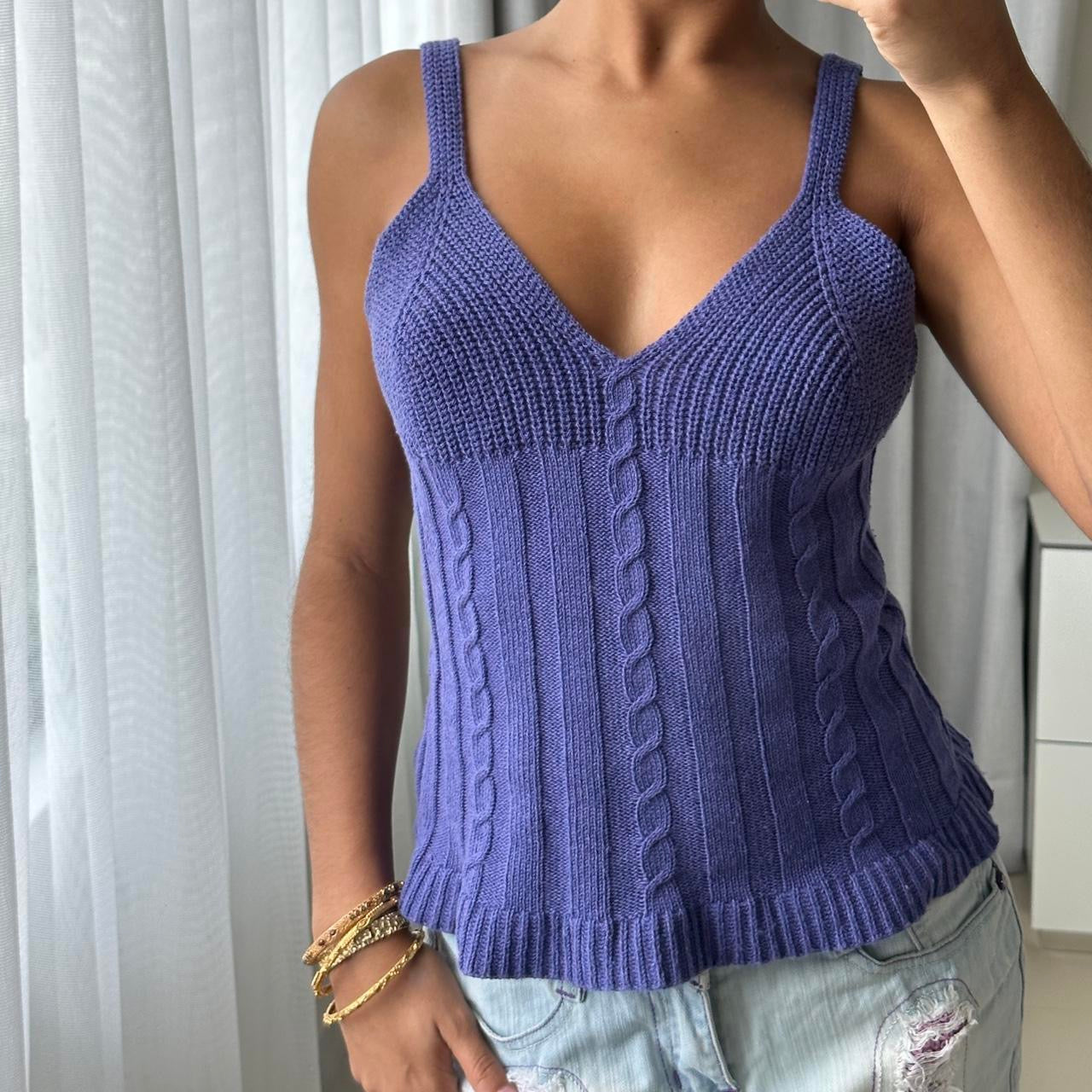 Knitted Purple Cami Top